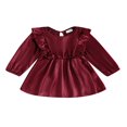 thumbnail image 1 of MesaSe Robe en Velours d'Automne pour Tout-Petite Fille, à Volants, Manches Longues, Encolure Évasée, 1 of 9
