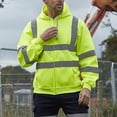 thumbnail image 2 of High Visibility workwear safety full zip hoodie reflective sweatshirt (Yellow,M), 2 of 5