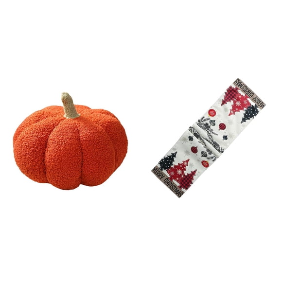Elodie Halloween Pumpkin Pillows Stuffed Pillow Decoration Plush Decorative Sofa Cushion for Bed Bedroom Room Decor Christmas Table Runner Dresser Scarf Seasonal Winter Reusable Xmas Tree