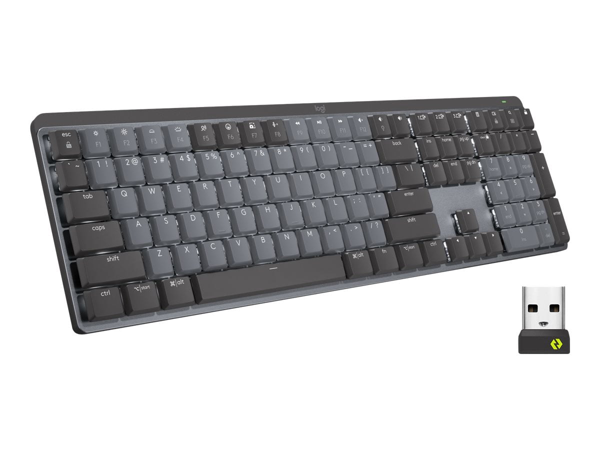Clavier sans fil Logitech MX Mechanical - Clavier - rétroéclairé - sans fil - 2,4 GHz, Bluetooth LE - interrupteur : GL Clicky