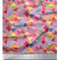 thumbnail image 1 of Soimoi Silk Fabric Triangle Geometric Decor Fabric Printed Yard 42 Inch Wide, 1 of 3