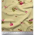 thumbnail image 1 of Soimoi Poly Georgette Fabric Leaves & Carnation Floral Print Sewing Fabric Yard 42 Inch Wide, 1 of 1