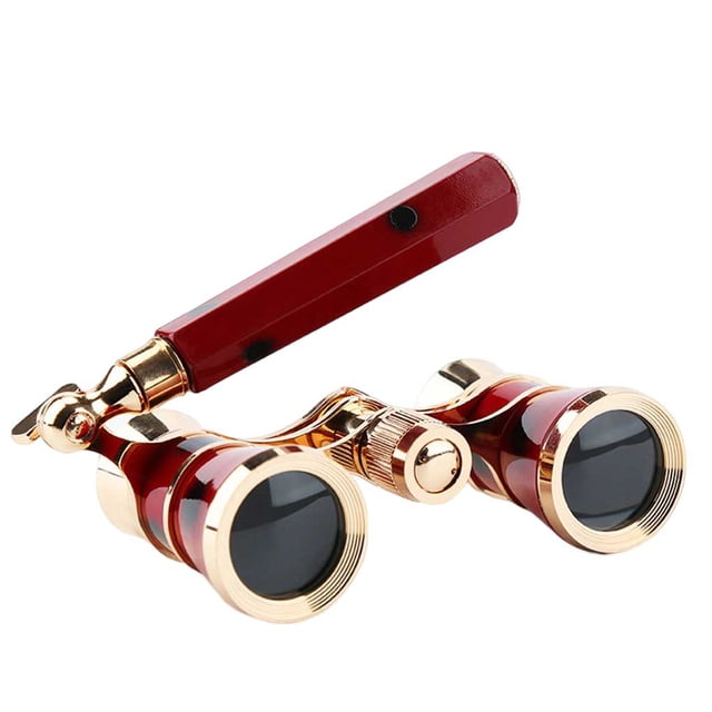 maytalsory Lunettes Rétro Opera Jumelles Optiques Lentille Théâtre Corps en Métal Télescope Délicat Multifonction Femmes Filles Cadeaux Poignée Rouge Tachetée