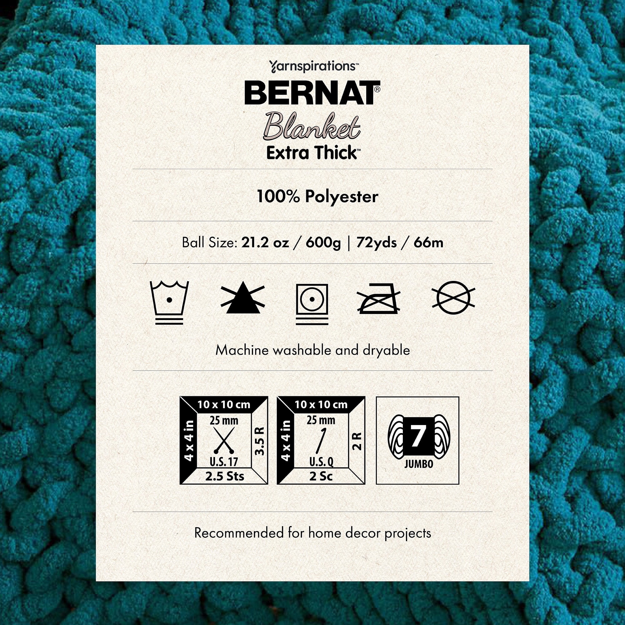 Bernat® Fil Extra Épais™ pour Couverture, Polyester #7 Jumbo, 21,2 Oz/600 G, 72 Verges
