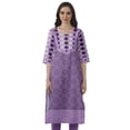 thumbnail image 1 of Moomaya Robes Indiennes pour Femmes Décontractées d'Été Imprimées Manches 3/4 Longue Kurta, 1 of 6