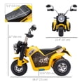 thumbnail image 3 of Aosom 6V Kids Electric Motorcycle, Battery Powered Ride-On Dirt Bike Yellow, 3 of 9