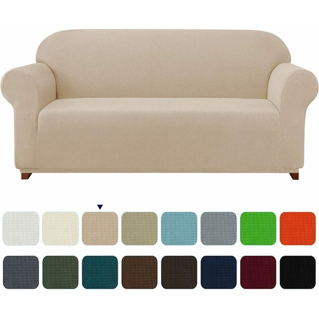 Subrtex Housse de Canapé Extensible 1 Pce Antidérapante, Motif à Grille Texturée