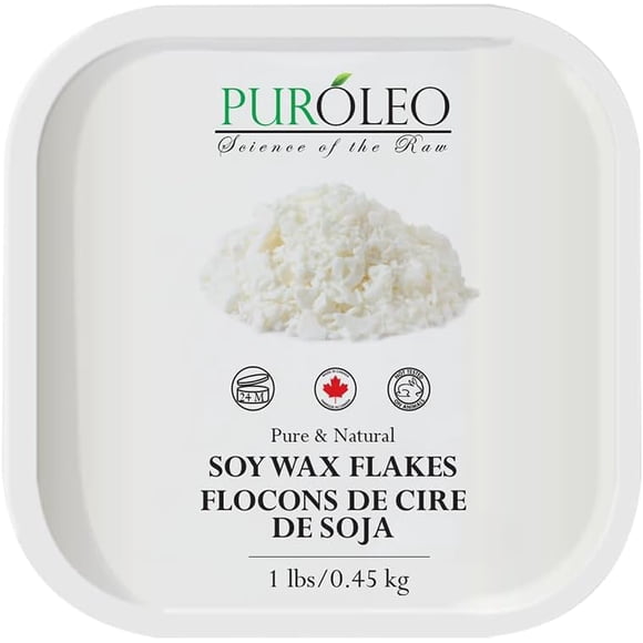 PUROLEO Soy Wax Flakes 1 LB / 453 Gram (Packed in Canada) – Natural Soy Wax for Candle Making, Wax Melts & DIY Crafts | Smooth Finish, Easy Melt
