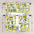 thumbnail image 4 of Lemon Fruits Kitchen Curtains Flower Leaves Window Curtains and Valances Set 36 Inch, Summer Tropical Short Tier Curtain for Kitchen, Fruit Background Small Kitchen Decor, 4 of 5