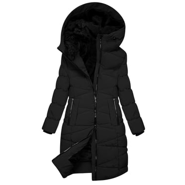 Babysbule Winter Jackets for Women Clearance Fashion Women Hooded Outwear Ladies Warm Coat Long Padded Slim Jacket