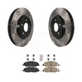 thumbnail image 1 of Transit Auto Front Coated Drilled Slotted Disc Brake Rotors and Ceramic Pads Kit for Car Ford Mustang KDA-100344, 1 of 11