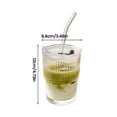 thumbnail image 3 of fheaev Wind Vertical Striped Water Cup With Straw And Lid Glass Cup Summer Ice Cup Drinking Cup, 3 of 9
