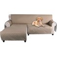 thumbnail image 2 of CHOK L-Shape Sofa Slipcover Sectional 3 Seater Chaise Cover Pet Dogs Couch Protector  (Black Large), 2 of 10
