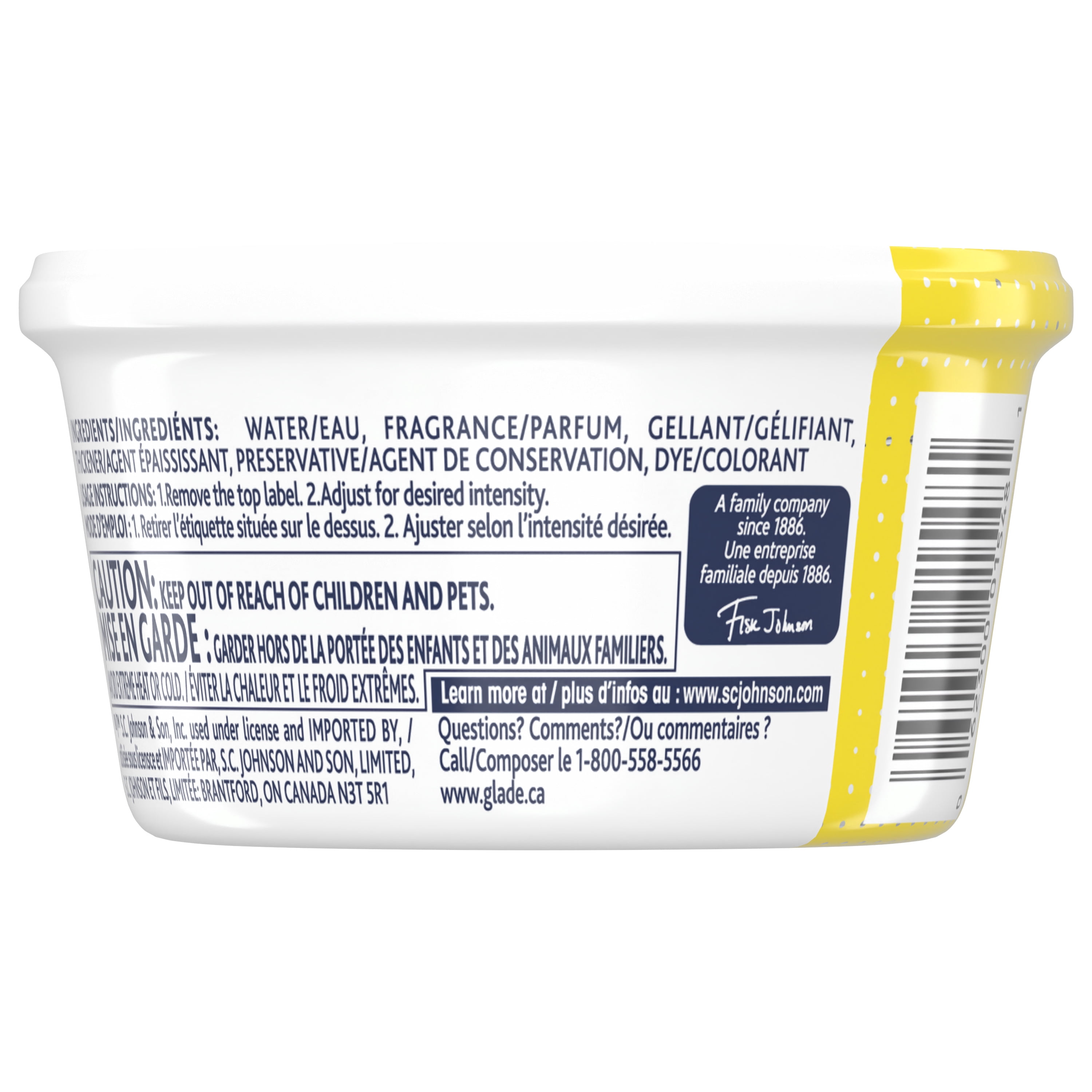Glade gel purificateur d'air, citron piquante