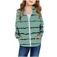 thumbnail image 1 of FAOWME Chandail en Molleton à Capuche avec Poche Zippée Imprimé Automne pour Filles Vert 5-6 Ans, 1 of 3