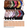 thumbnail image 5 of Sexy Dance Chemises pour Femmes Blouse à Revers Tunique Boutonnée Hauts Chemise en Satin Manches Longues Violet 2TG, 5 of 5