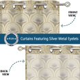 thumbnail image 4 of Vargottam Beige Geometric Design Sheer Georgette Curtains for French Doors & Balcony - 2 Panels, 96" Long, Light Filtering, Grommet Top Printed Drapes for Living Room or Lounge, 4 of 9