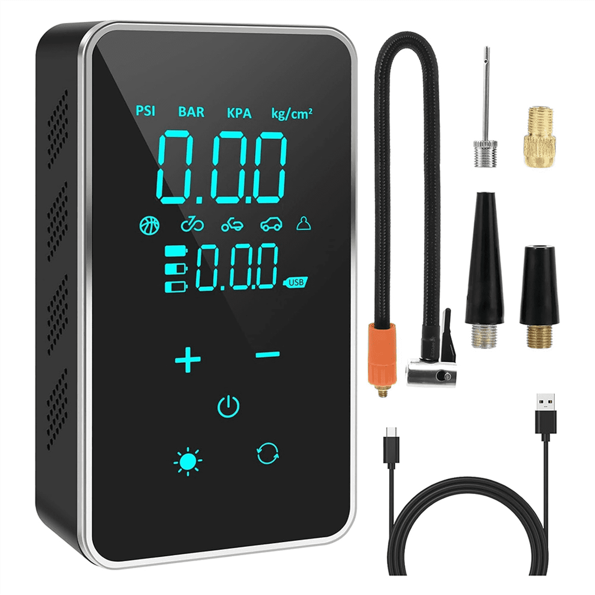 Btire Inflator Portable Air Compressor,150 PSI Cordless Tire Inflator, Rechargeable Cordless Air Pump for Car,Motorcycle