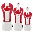 thumbnail image 3 of Golf Headcover Maple Leaf Styles PU Leather Soft Durable Golf Club Covers For Driver Fairway Hybrid Waterproof Protector Set 1, 3 of 6