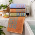 thumbnail image 4 of REGALWOVEN Geometry Patterned Bathroom Hand Towels, Cotton Absorbent Soft Towel for Hand, Face, 13 x 28 Inch Brown 4-Piece, 4 of 4