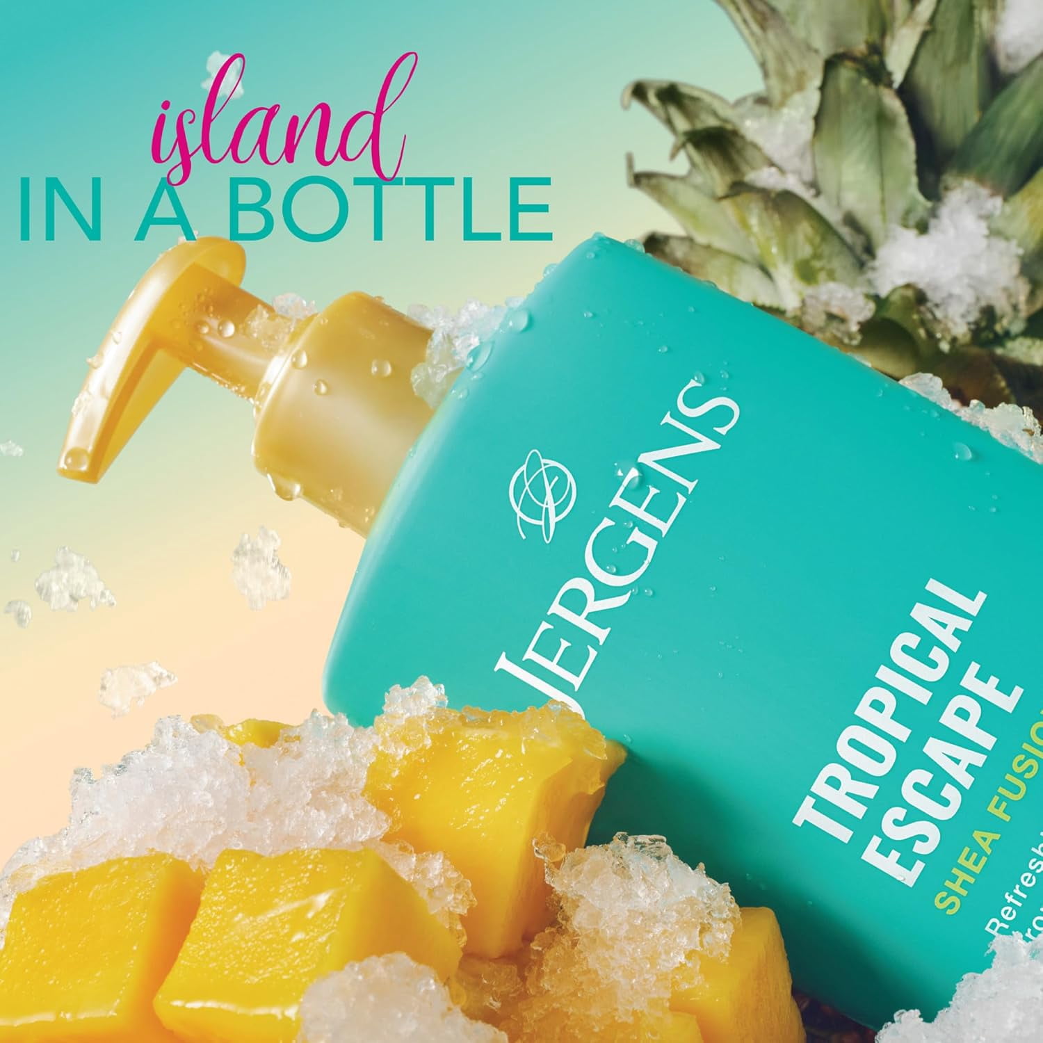 Jergens Shea Fusion Tropical Escape Body Lotion, Scented Lotion