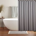 thumbnail image 2 of Plain Color Waterproof Polyester Shower Curtain, Thickened Bathroom Partition Curtain with Rust-Proof Grommets 60x72 Inch Lightweight & Odorless, 2 of 6