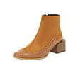 thumbnail image 2 of Women's Winter Square Toe Serpentine Leather Stitching High Heel Zipper Ankle Boots, 2 of 8