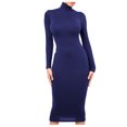 thumbnail image 2 of Gspmoly Robes pour Femmes, Mode Femme Robe Longue Ajustée à Col Montant à Manches Longues Robe de Couleur Unie Robes de Mariage pour Femmes jusqu'à 65 % de Rabais, 2 of 9