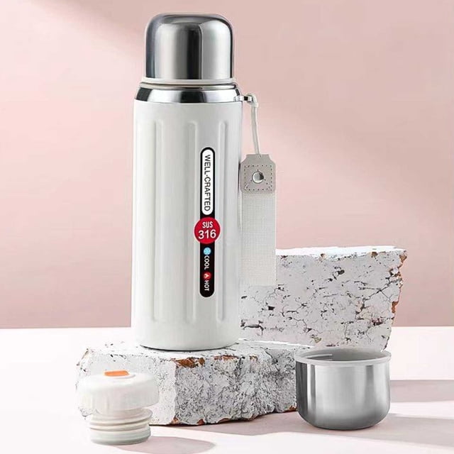 Vrorvz Portable Insulating Pot with 316 Stainless Steel Liner and Secure Push Lock 6 Layer Insulation for Hot or Cold Beverage Large Capacity Travel Kettle