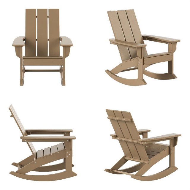 Palms Modern Adirondack Plastic Outdoor Rocking Chairs (Set of 4)