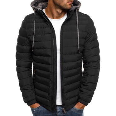 EGNMCR Vestes pour Hommes Veste à Capuche Unie pour Homme Veste Matelassée en Coton Veste Matelassée en Coton Mode Veste Matelassée en Coton Chaude pour Homme