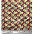 thumbnail image 1 of Soimoi Poly Georgette Fabric Bird,Palm Tree & Sun Nature Printed Fabric 1 Yard 42 Inch Wide, 1 of 3