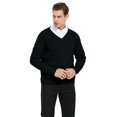 thumbnail image 3 of TOPTIE Chandail Tricoté en Coton à Col en V pour Hommes Manches Longues, 3 of 8