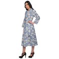 thumbnail image 2 of Moomaya Cotton Robe Women Long Printed Cotton Crossover Summer Bathrobes, 2 of 6