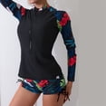 thumbnail image 2 of Kcodviy Femmes Ensemble Deux Pièces Maillot Dermoprotecteur Femmes Maillot de Bain Garde Manches Longues à Glissière Guards pour Femmes Maillots de Bain Chandail de Bain Maillot de Bain avec Garde Ensemble avec Bas Culottes Garçonnes, 2 of 5