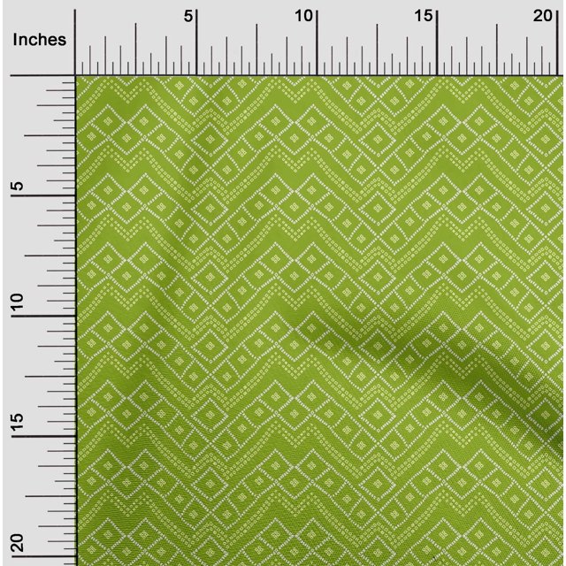 oneOone Viscose Chiffon Green Fabric Geometric Bandhani Craft Projects Decor Fabric Printed By The Yard 42 Inch Wide