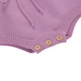 thumbnail image 2 of Newborn Infant Baby Girl Jumpsuit Solid Color Ruffle Sleeveless Knit Drawstring Romper Clothes Purple 12-18 Months, 2 of 7