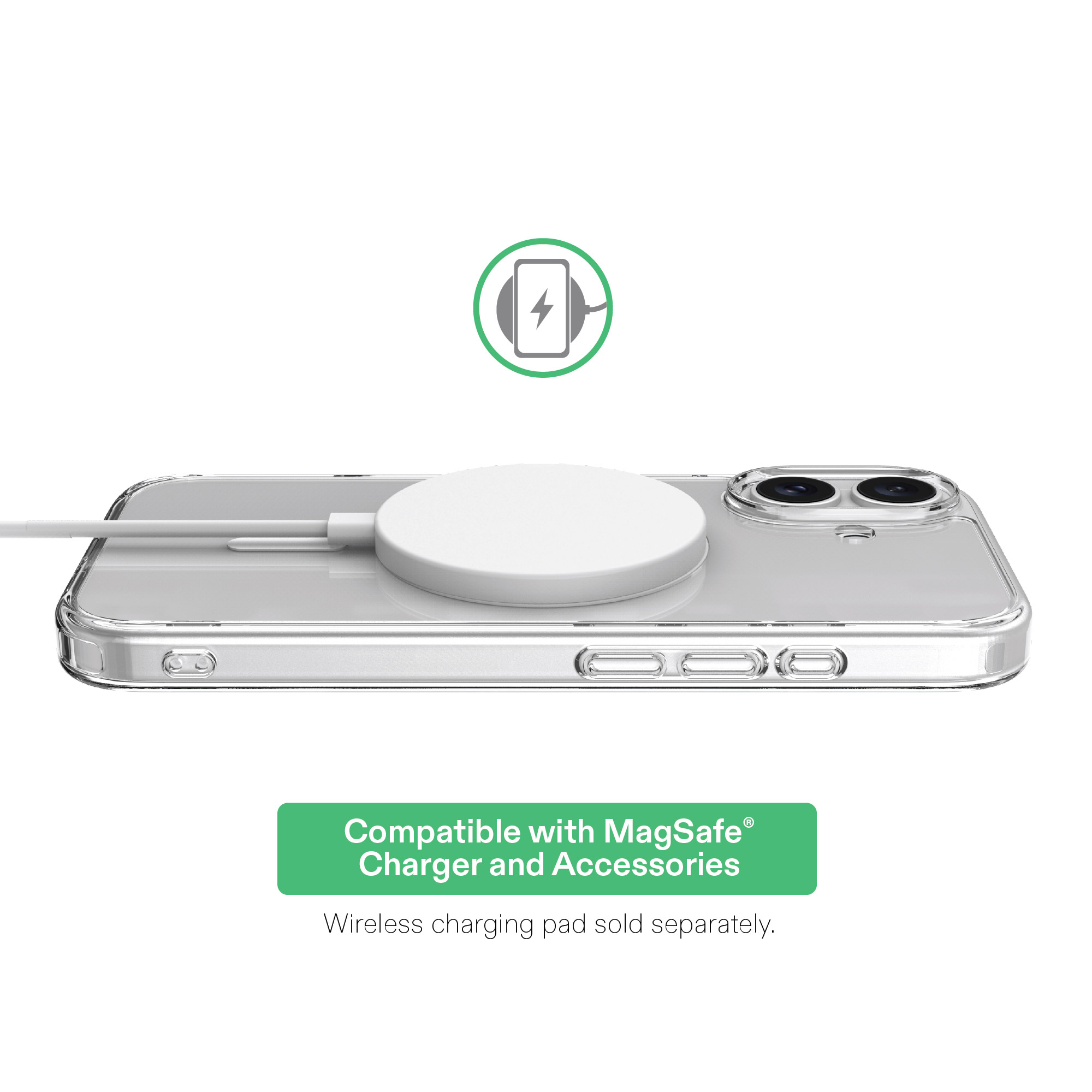 onn MagSafe Compatible Phone Case (Clear) and Glass Screen Protector with Easy Application Tray for iPhone 17