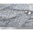 thumbnail image 2 of Soimoi Blue Cotton Poplin Fabric Check & Floral Fabric Prints by Yard 42 Inch Wide, 2 of 3