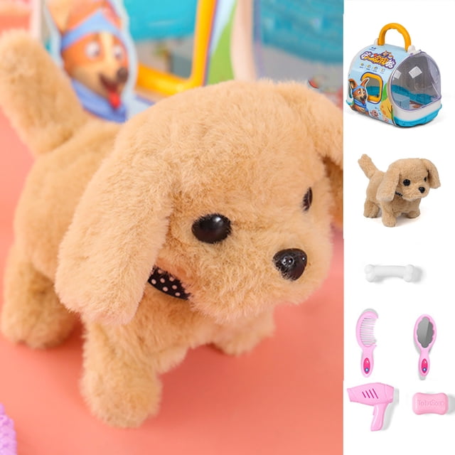 LSLJS Children's Toy Set Plush Toys Electric Rabbit Simulation Puppy Will Walk Will Bark Will Nodding Wagging Tail Children's Play House Toys Kids Toys