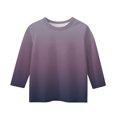 thumbnail image 5 of MKOSPLRT Hauts à Manches 3/4 pour Filles Col Rond T-Shirts Décontractés Tuniques Dégradées Mode T-Shirts Doux pour Sortir Blouses Confortables en Liquidation, 5 of 5