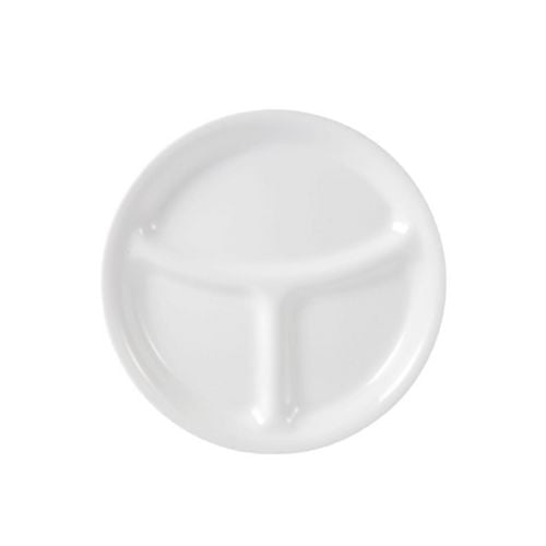 Corelle Winter Frost White 8.5" Glass Divided Lunch Plate