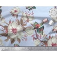 thumbnail image 2 of Soimoi Blue Georgette Viscose Fabric Floral & Bird Decor Fabric Printed Yard 44 Inch Wide, 2 of 3