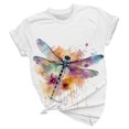 thumbnail image 4 of LUOGENLI T-shirts pour Femme pour Femmes Femmes Été Décontracté Mode Col Rond Manches Courtes T-Shirt à Imprimé Floral Haut T-shirts pour Femmes T-shirts Graphiques T-Shirt de la Saint-Patrick T-shirts Femmes Blanc Pâques Bleu P, 4 of 4