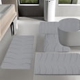 thumbnail image 5 of Fridja Bathroom Rugs 5 Piece - Absorbent Memory Foam Bath Mat for Bathroom, Non-Slip, Machine Washable, Dries Quickly, Bathroom Mat Set Gray, 5 of 5