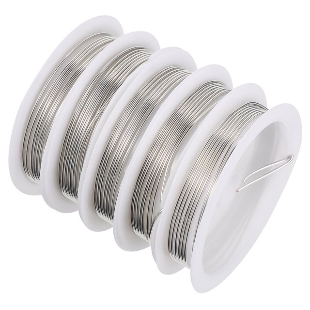 OUNONA Copper Wire for Crafting 5Set Thin Copper Wire Round Silver Jewelry Material Artists Use