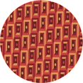 thumbnail image 1 of Ahgly Company Tapis d'Intérieur Lavable à la Machine, Carré, Transitionnel, Orange Rouge Orange, Tapis de Zone, 3 Pieds Carré, 1 of 7