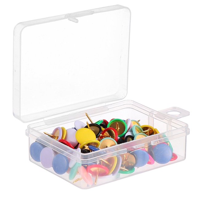 LOVEVER 100 Pcs Piques Rondes Plates pour Pouce Carte DIY Pushpin (Couleur Mixte)