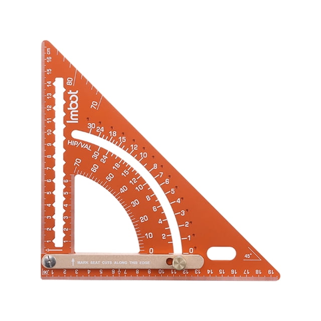 Focket Rafter Square Aluminum Alloy Antioxidant Triangle Ruler With Angle Positioning Rod Adjustable Framing Square Triangular Rafter Ruler Drawing Layout For Woodworking Angle Clamps 30 Table Saw