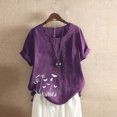 thumbnail image 1 of Babysbule Hauts pour Femmes Liquidation Mode Femmes Été Ample Imprimé T-Shirt à Col Rond Manches Courtes Blouse Décontractée Hauts, 1 of 3